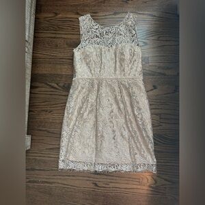 Jenny Yoo Lace Champagne Color Dress - size 14